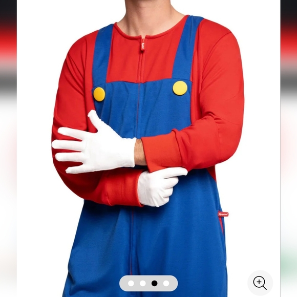 Tipsy Elves Men's Super Plummer Men's One Piece Costume Sz-M - Picture 4 of 13